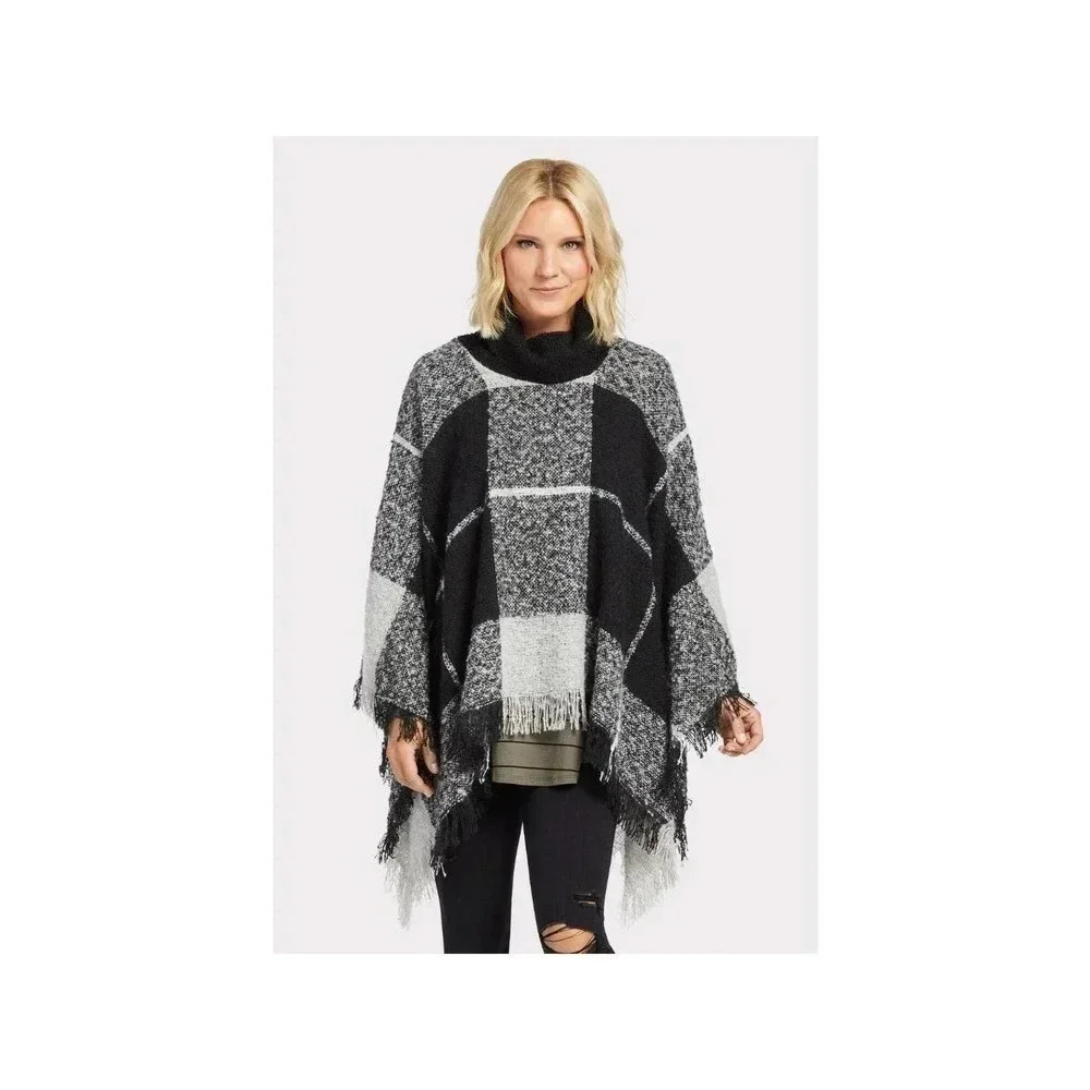 Evereve Michael Stars Size Black and White Even Better Poncho NEW!